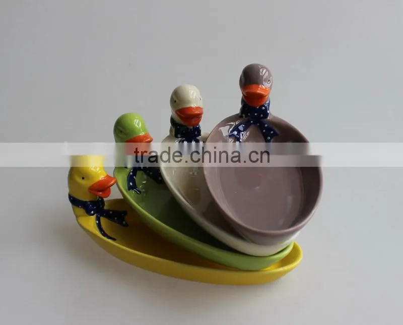 unique cute duck souvenir ceramic kid plates