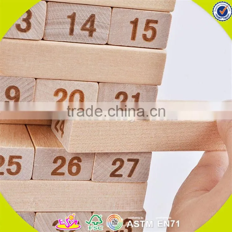Wholesale best selling 51 pcs building bricks toy wooden educational play building bricks toy bring fun W13D150