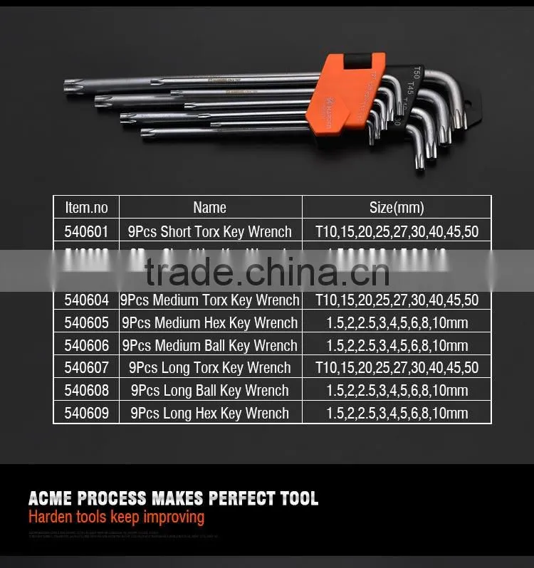9 PCS SHORT BALL KEY WRENCH