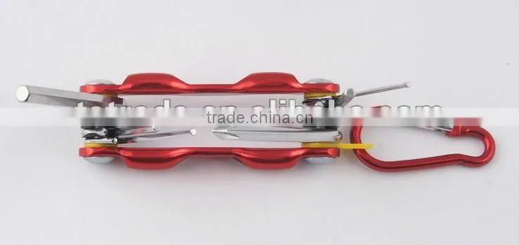 2014 new Stock pocket mini multi aluminium oxide promotion bike keychain tools 606-8
