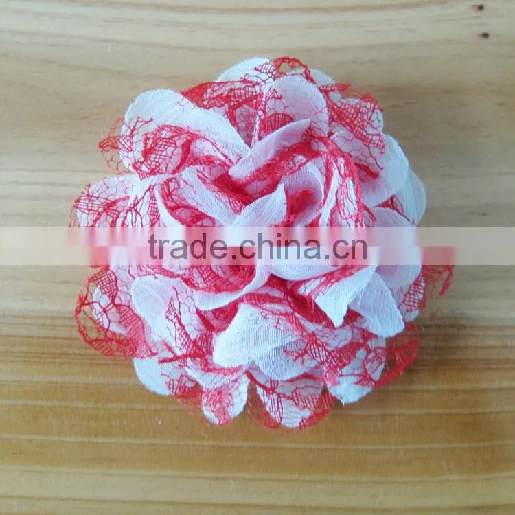 chiffon and mesh flower clip for kids hair accessories for baby girl