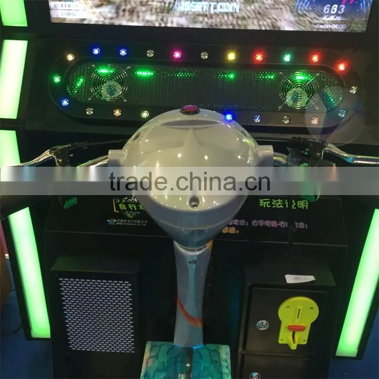 New coin pusher arcade simulator 3D kiddie bike game machine with 3D glasses for sale