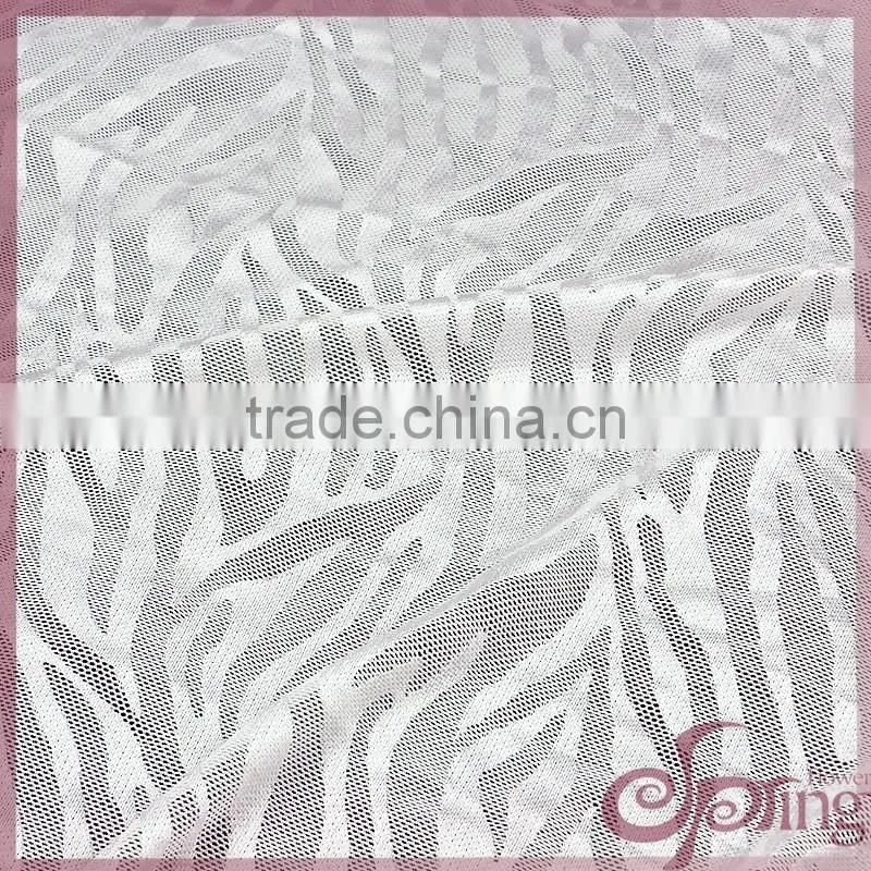White zebra design shining soft elastic tricot lace, fashion swiss lace fabric