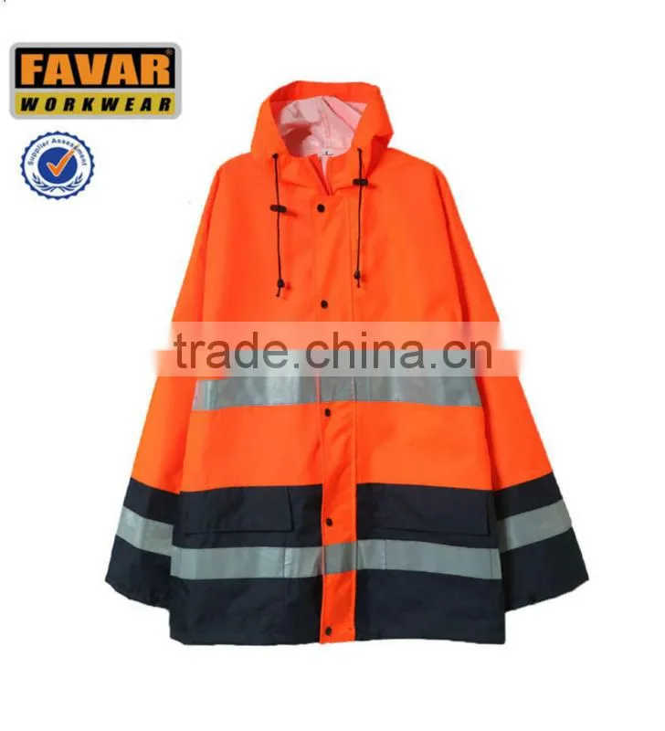 2in1 winter orange reflective tapes Reversible Bomber Jacket