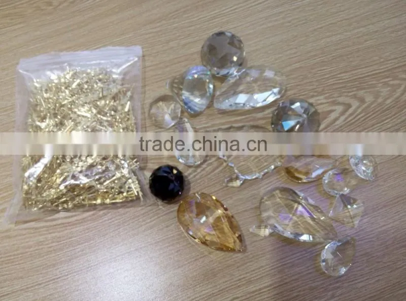 transparent color crystal chandelier parts for home decoration