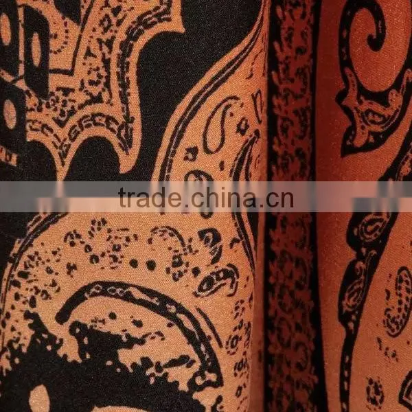 High quality printed ladies long silk skirt