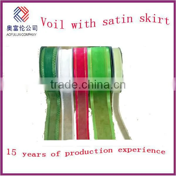 Voil with satin skirt organza ribbon