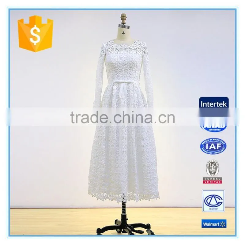 Fashion women embroidery lace wedding bridesmaid dress