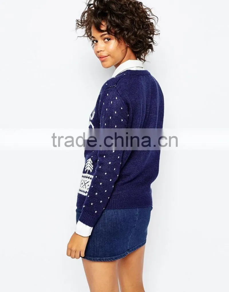 new design women christmas sweater with short sleeve