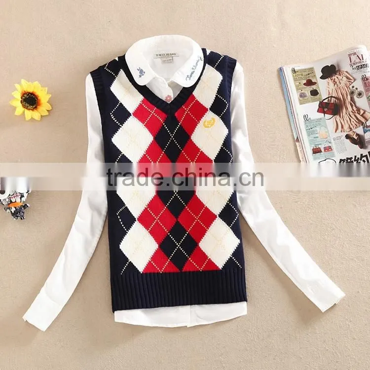 Child sweater as school v-neck uniformv pullover sweater
