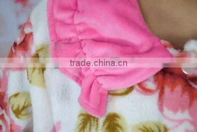 women's 100% polyester Printed coral fleece bathrobe