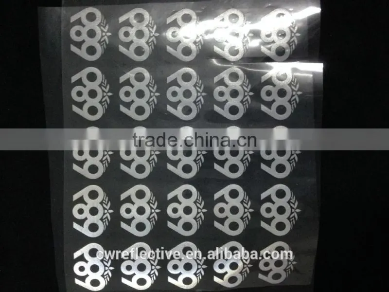 High visibility customized reflective iron on cloth sticker