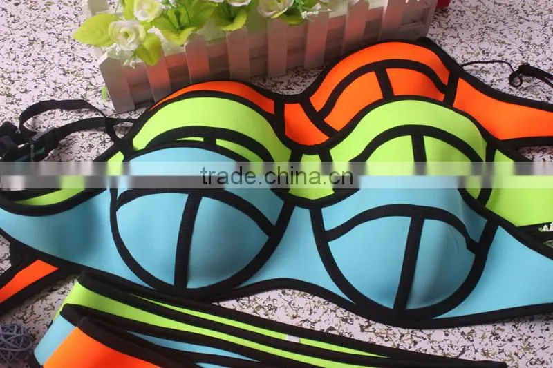 2015 hot sex bikini young girl neoprene swimwear bikini