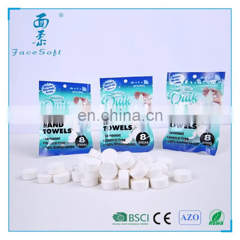 2017 hot selling nonwoven hotel magic compressed towel