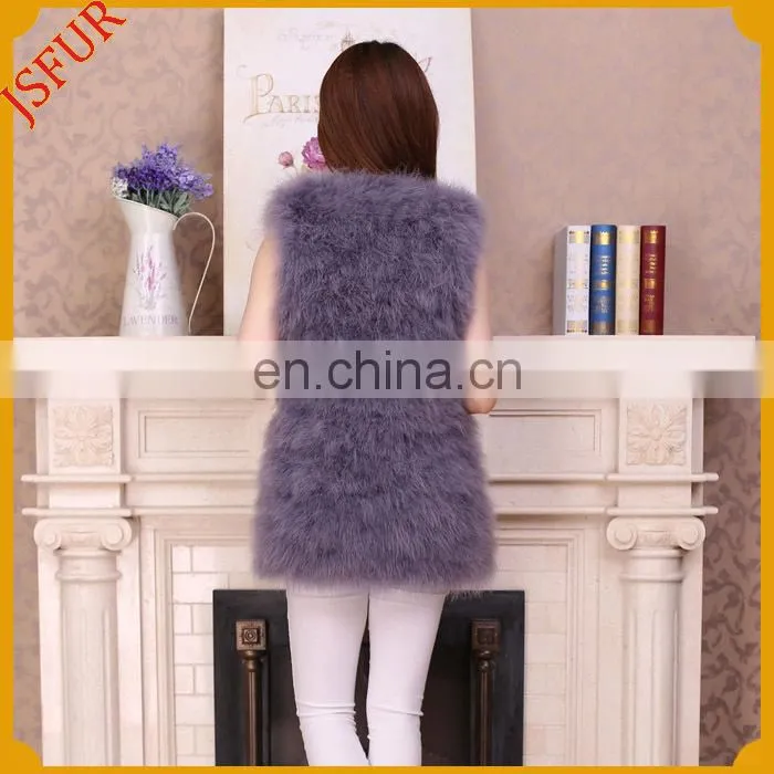 2015 New Stylish Women Ostrich Feather Vest Real Feather Vest