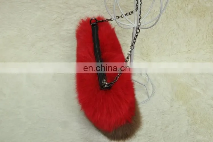 2016 New Fashion Bag Latest Design Real Fox Women Fur Bag