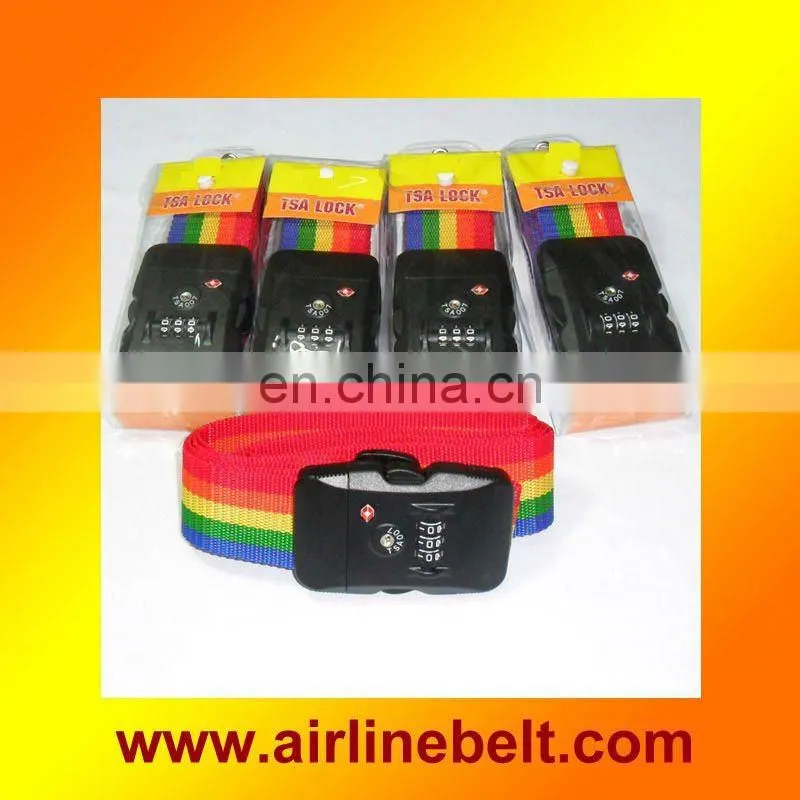Top classic rainbow baggage belt with TSA password lock