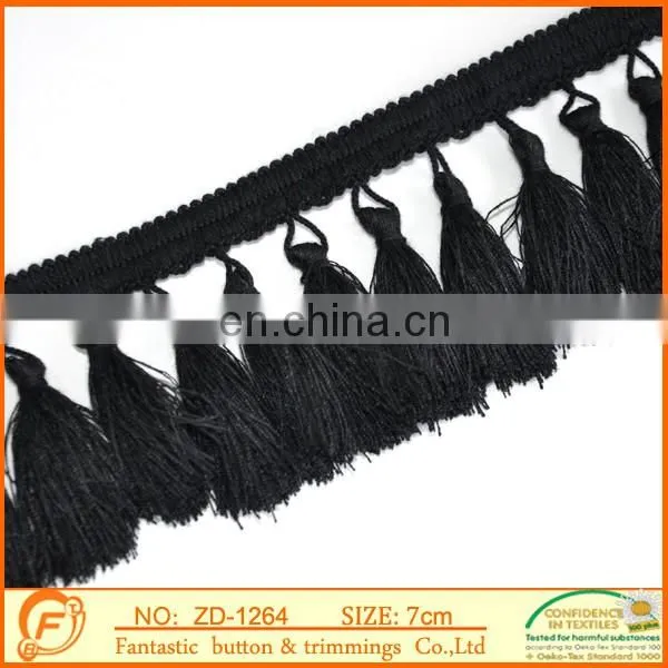 3cm black and white color tassel cord for women