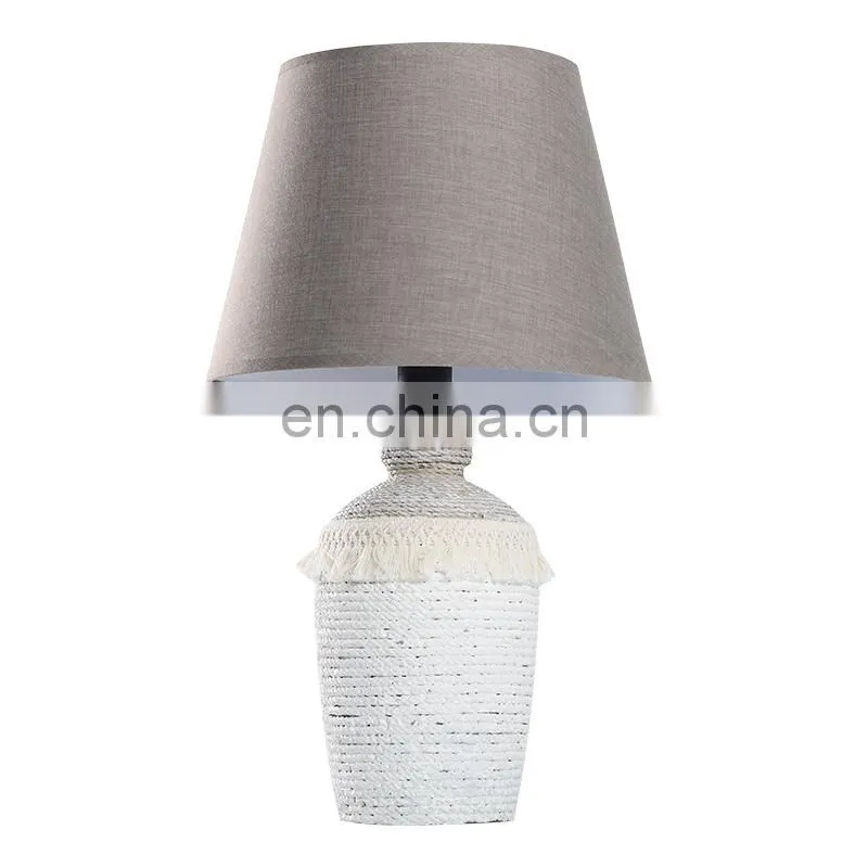 new design antique cement table lamp and rope pattern desk lamp