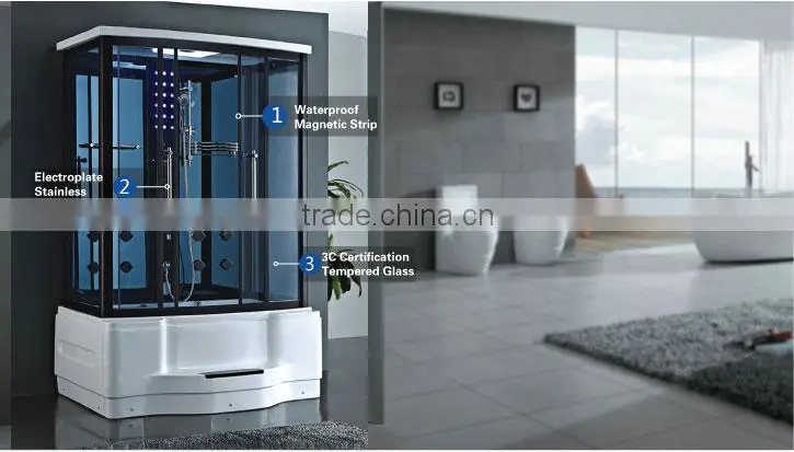 Luxury Rectangle Tempered Glass China Prefab Steam Room For Sale