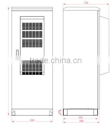 SK-291 double-skin thermal battery enclosure/customized outdoor battery cabinet with heat exchanger