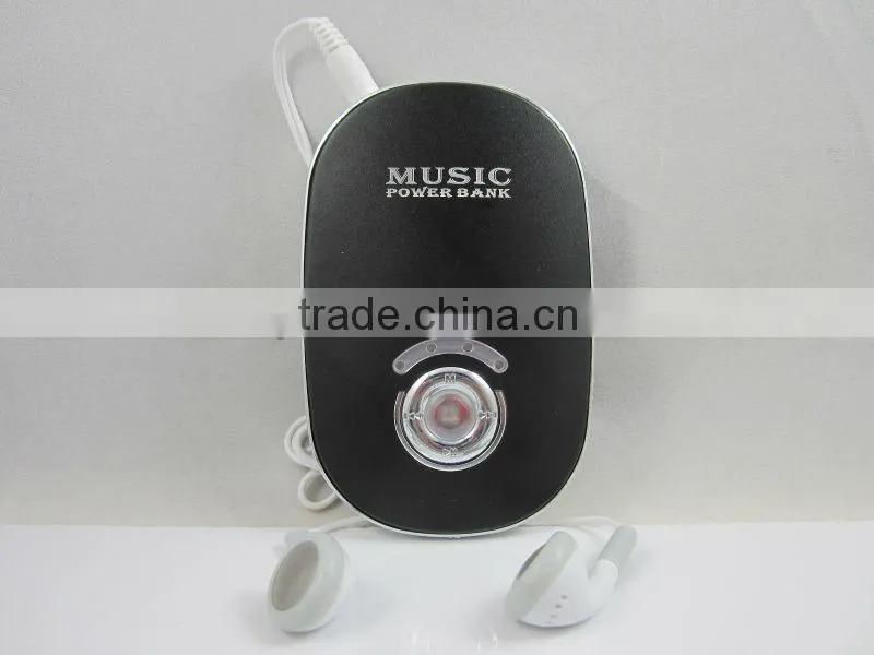 Portable mp3 music player power bank 3000 mah for iphone/samsung