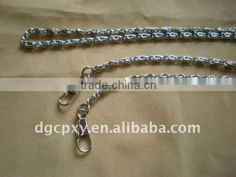 Detachable metal bag chain in silver