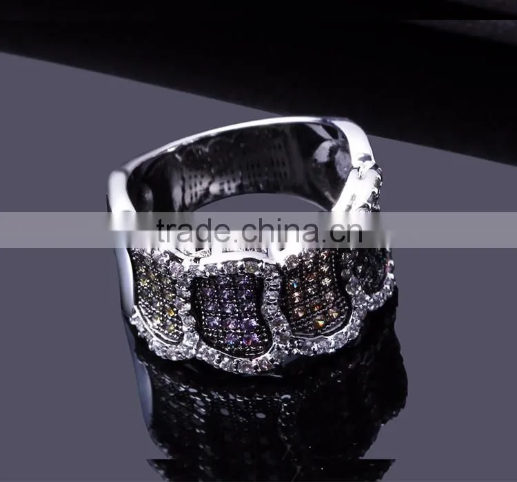 Good Price Item Jewelry Fashion Zircon Colorful Party Ladies Unique Brass Ring