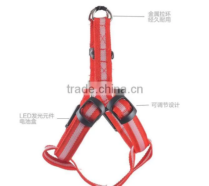 factory supply stock wholesale pet dog harness LED pet harness