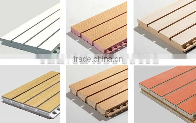 Great quality wood veneer facing grooved wood acoustic panel for auditorium