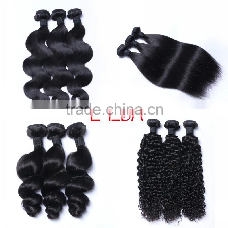 WJ001 Brazilian 100 unprocessed virgin body wave hair natural black