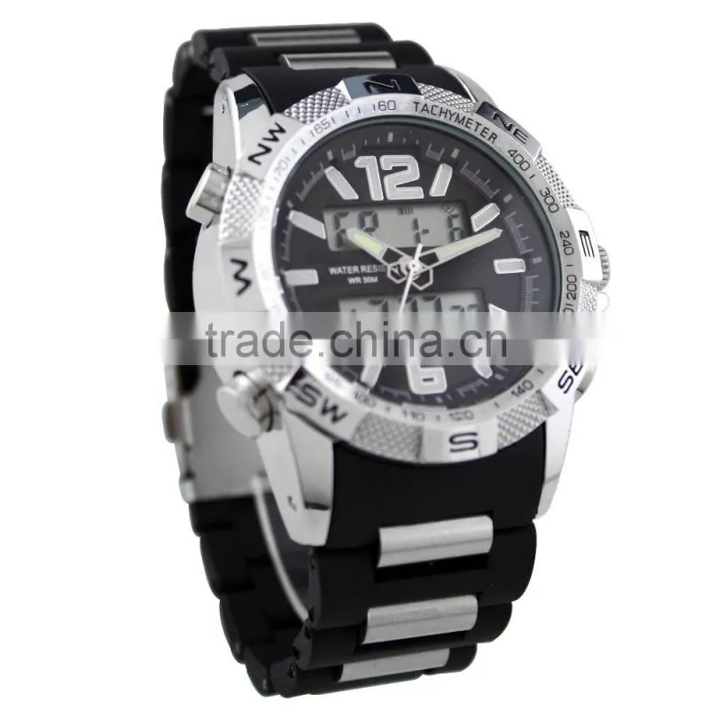 LP7325 Best quality 3atm water resistant dual watch with rubber watch strap