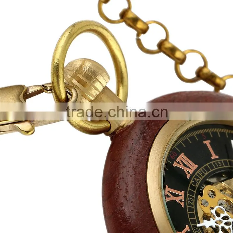 WP122 Golden Color Pocket Watch Antique Style Vintage Mechanical Movement Watches