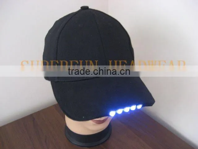 100% cotton red LED lighting hats
