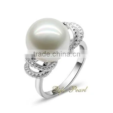 2015 alibaba website 925 Sterling Silver Akoya Pearl Latest Wedding Ring Design