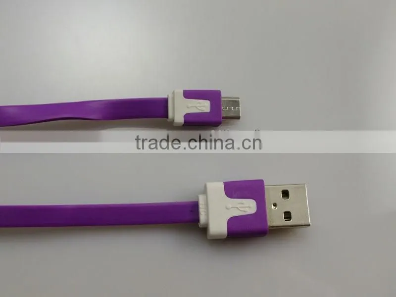 High quality,flat noodle micro usb cable.noodle colorful micro usb cable for samsung for mobile phone(MDC1030)