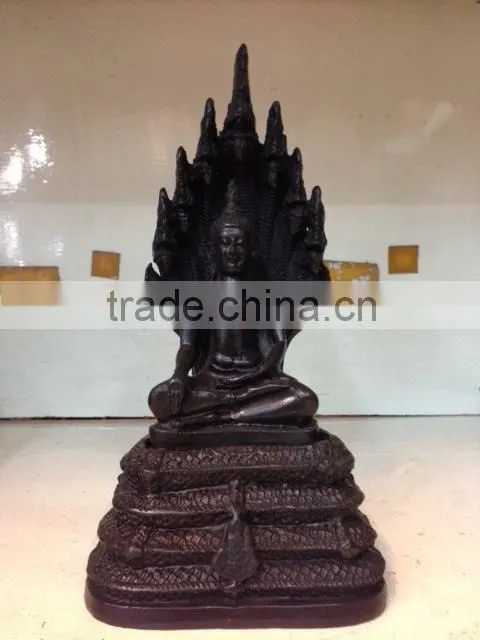 Thailand Black resin buddha with Naga