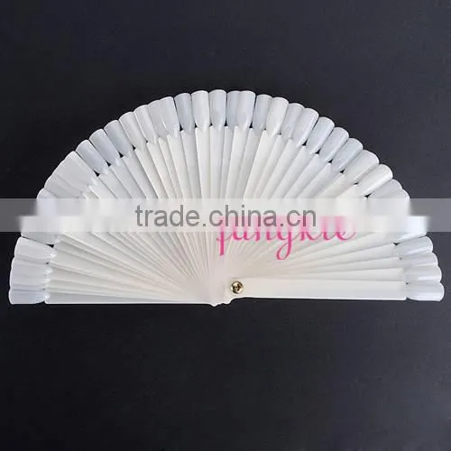 plastic fan shape nail art polish color chart with 50tips
