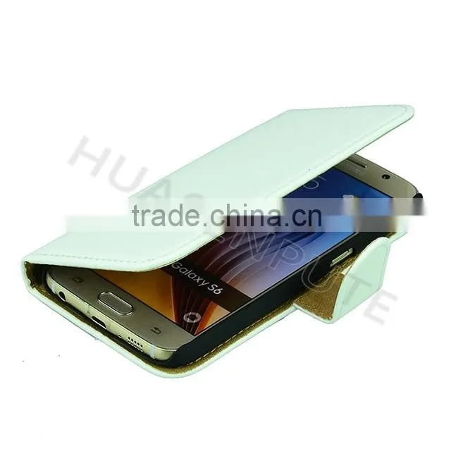 Flip PU Leather Case with Card Slot For Samsung Galaxy S6, Book Style Wallet Case For Galaxy S6