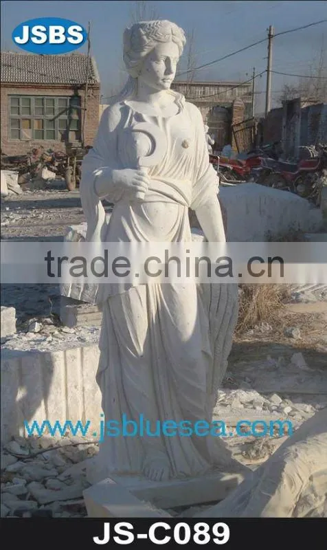 Carved white marble Jesus statue
