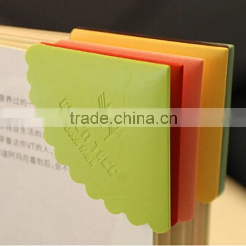 Multicolor high quality leather corner protection bookmark with logo emboss