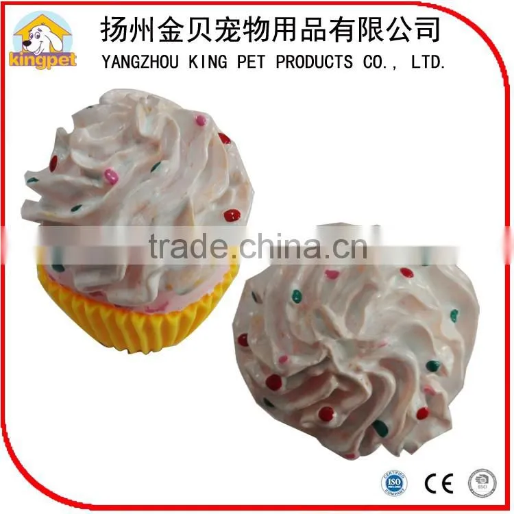 Cute latex soft food ice cream squeaky rubber toy for small animals