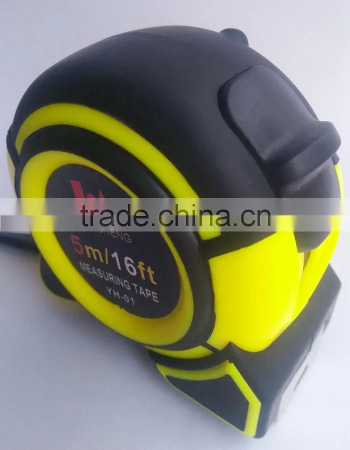 new design co-molded case retractable thick blade tape measure