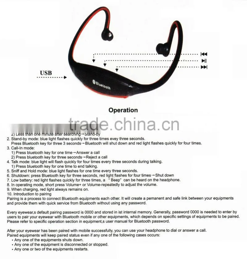 Hot sales outdoor high and bluetooth headset