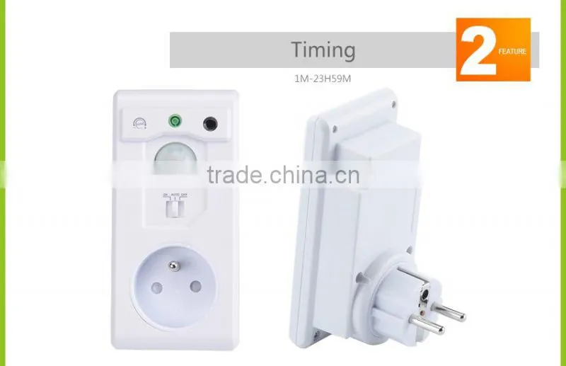 Electronic countdown timer built-in photocell provides dusk to dawn control with timer setting