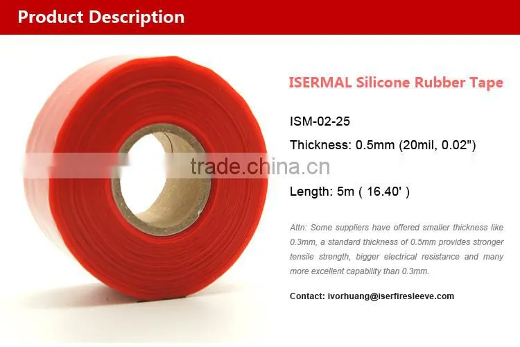 Isermal self fusing silicone rubber tape,self amalgamating tape for Low-voltage