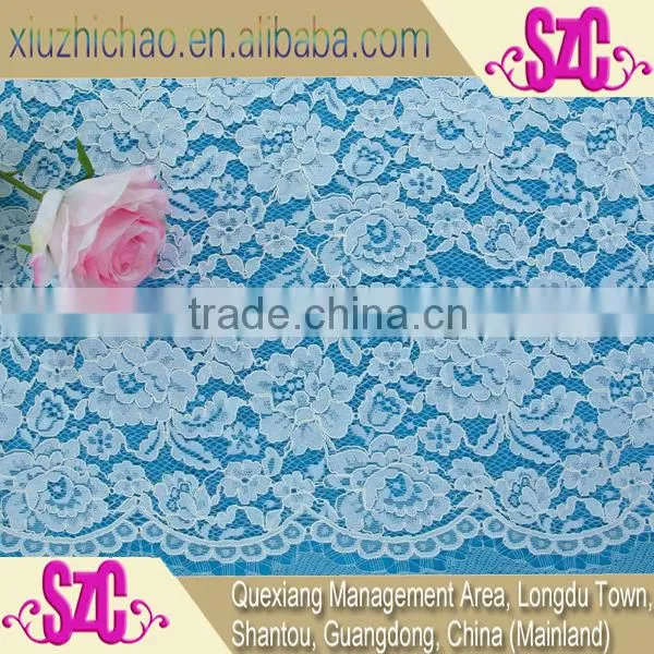 C012 Factory product Classical White Sequins Tulle Lace Fabric Wedding dress