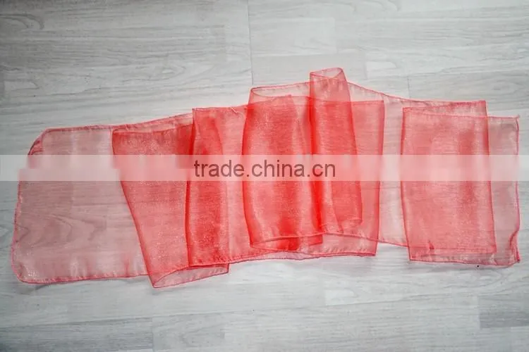 Cheap 13"*108" red snow organza table runner