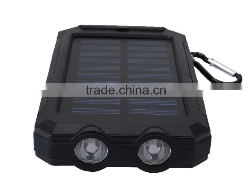 new products 2016 8000mah mobile solar charger waterproof power bank with compass