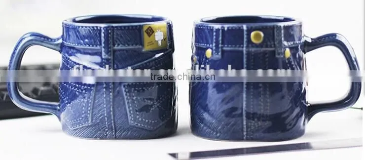 Creative jeans shape ceramic mug